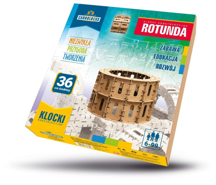Klocki konstrukcyjne tekturowe do samodzielnego złożenia ROTUNDA Cardblocks