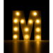 Świecąca Litera LED "M" Light Letter, drewniana biała 17x17 cm