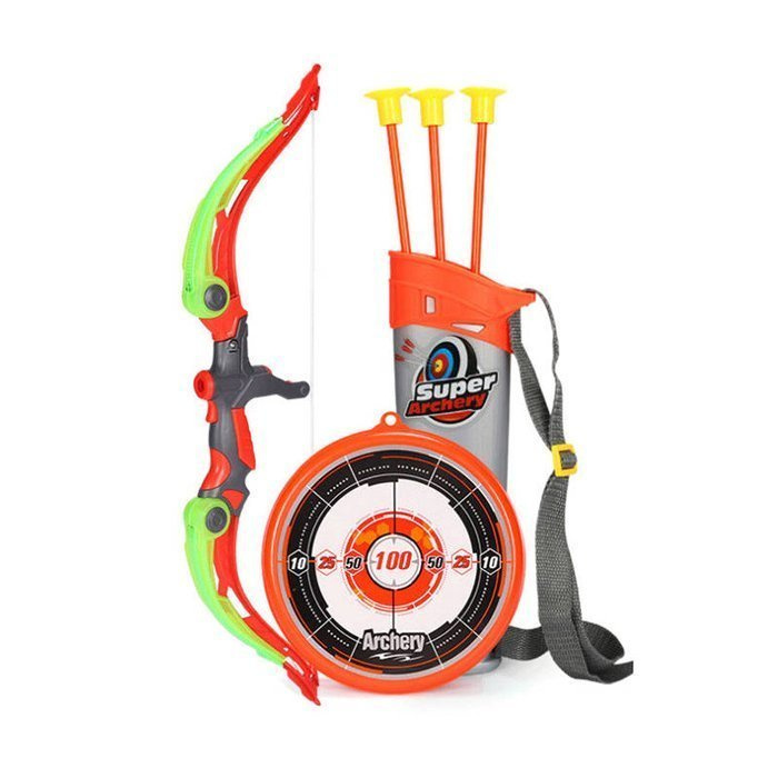 Łuk ze strzałkami i tarczą - zestaw strzelecki