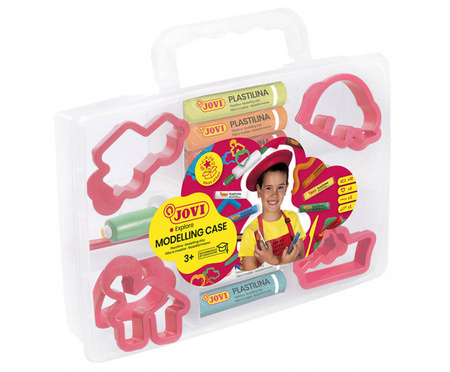 Plastelina ZESTAW 6 kolorów foremki wałek WALIZKA Jovi
