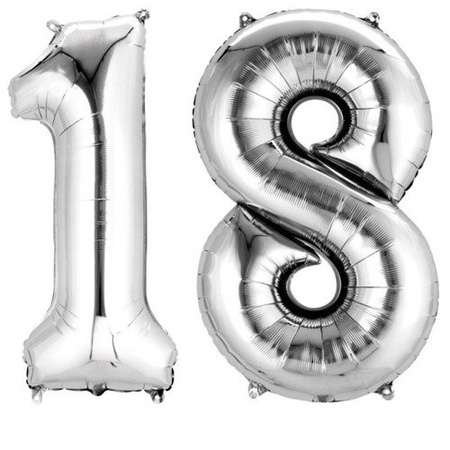 Balon foliowy Anagram 34 cale Maxi Liczba Srebrny