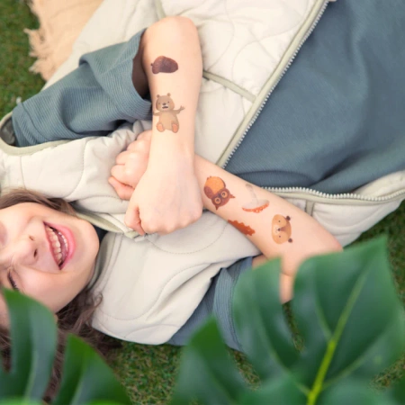 Tatuaże zmywalne wodne dla dzieci Leśni przyjaciele 20szt.