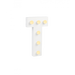 Świecąca Litera LED "T" Light Letter, drewniana biała 17x12 cm