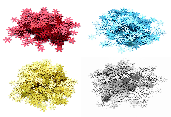Konfetti metalizowane śnieżynki płatki śniegu 15g różne kolory