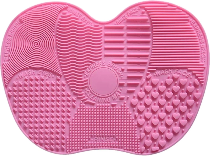 Mata silikonowa do mycia pędzli kosmetycznych różowa