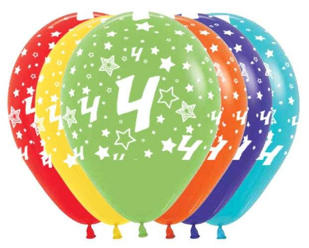 Balony Sempertex Cyfry 12'' 12 szt Mix kolorów