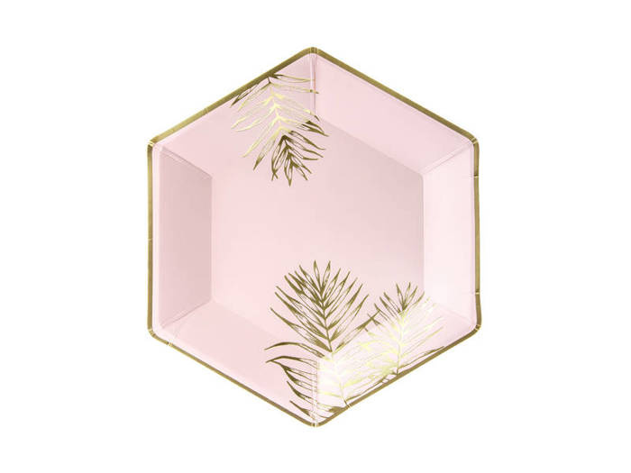 Talerzyki jednokolorowe papierowe Liście 23 cm 6 szt.