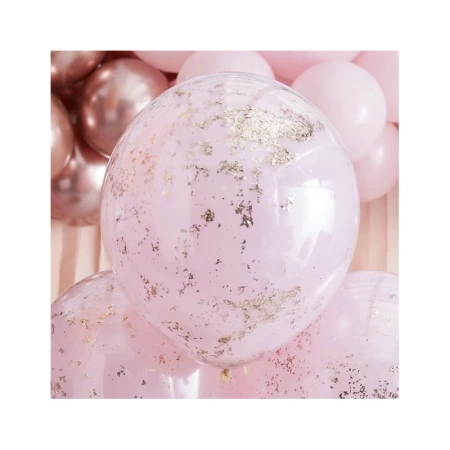 Zestaw 3 balonów lateksowych z konfetti 18 cali RÓŻOWY