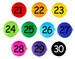 Poduszki KODURA 3 cm zestaw Liczby 21-30 zestaw 10 szt. AKSON
