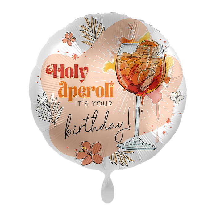 Balon foliowy okrągły 18 cali urodzinowy Holy Aperoli It's Your birthday