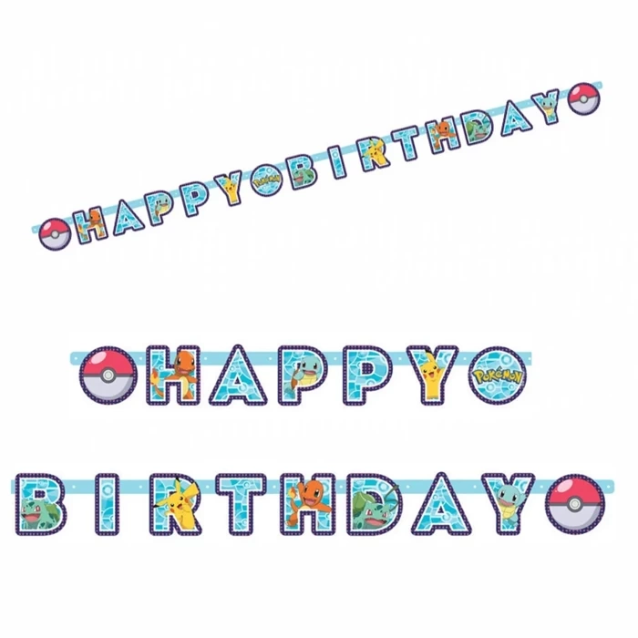 Baner urodzinowy Happy Birthday POKEMON 218 cm