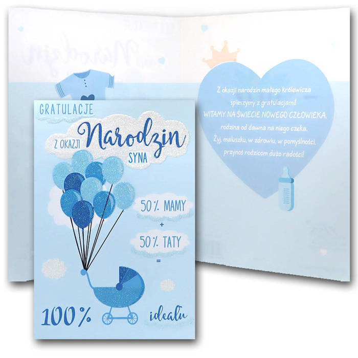 Kartka okolicznościowa GRATULACJE z okazji NARODZIN SYNA