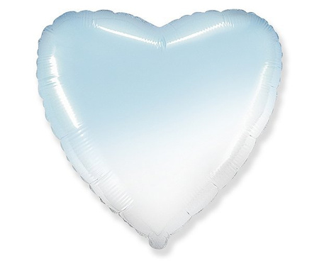 Serce ombre jasnoniebieski balon foliowy 18''