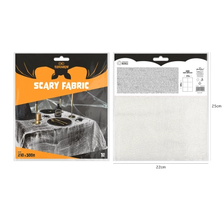 Materiał dekoracyjny Halloween bandaż pajęczyna biała