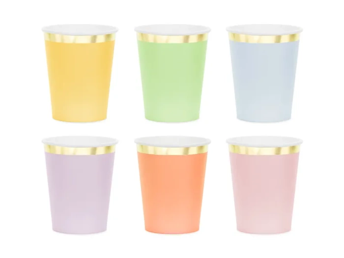 Kubeczki  papierowe mix kolorów 220 ml 6 szt.