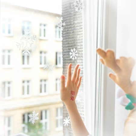 Naklejki na okno szybę Boże Narodzenie Śnieżynki 8 arkuszy