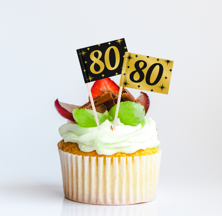 Toppery dekoracyjne, pikery na imprezę 80-ste urodziny 50 szt.