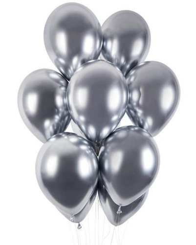 Balony Chrome Shiny 13" Gemar SREBRNY 50 szt.