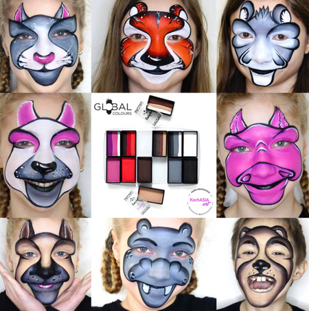 Paletka farb do twarzy Global Colours - Furry Friends