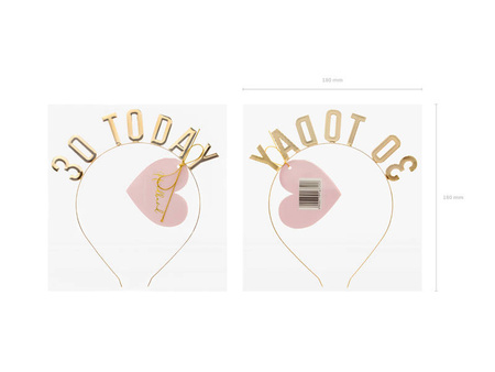 Opaska złota 30 TODAY Urodziny