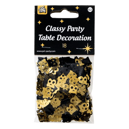 Konfetti foliowe liczba 18 złoto czarne 20g