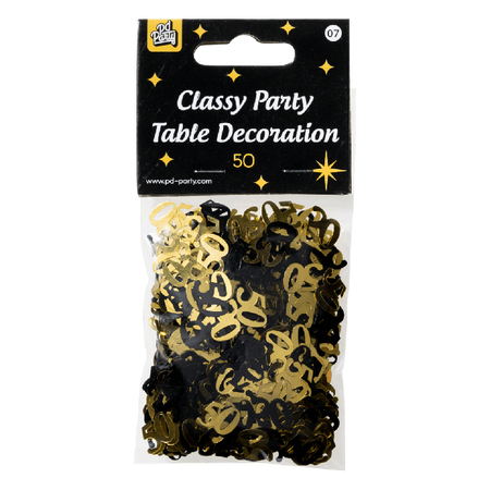 Konfetti foliowe liczba 50 złoto czarne 20g
