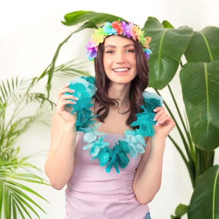 Opaska hawajska wianek na gumce kolorowa