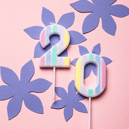 Świeczka urodzinowa na tort cyfra Pastelowa paski 1 szt.