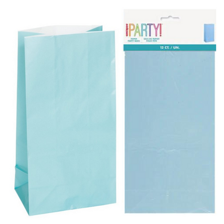 Torebki na słodycze prezenty dla gości jasnoniebieskie 12 szt.