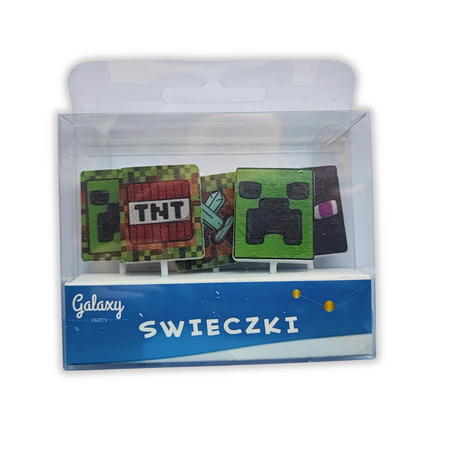 Świeczki urodzinowe pikery Minecraft 3 cm 5 szt.