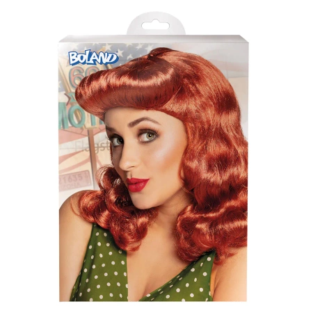 Peruka ruda długa Pin-up burleska
