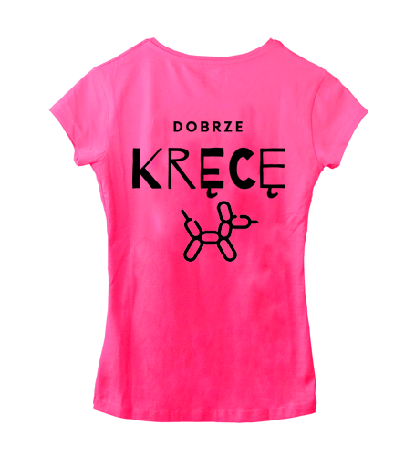 Koszulka damska animatora DOBRZE KRĘCĘ krótki rękaw