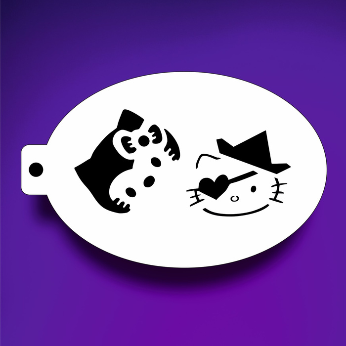 Szablon do malowania twarzy i ciała #F8 Hello Kitty Owalny