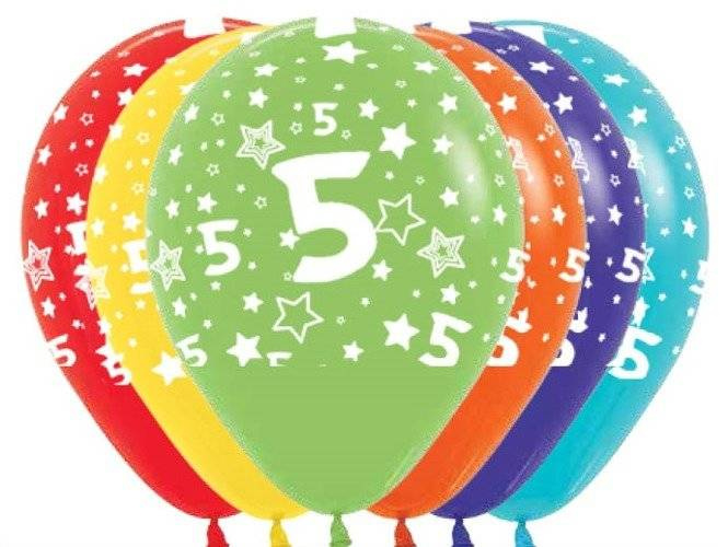 Balony Sempertex Cyfry 12'' 12 szt Mix kolorów