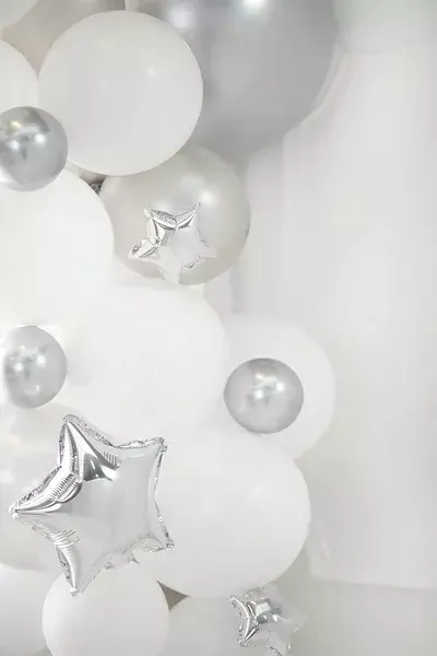 Balony srebrne Chrome Shiny - Glossy balloons 5'' 50 szt.