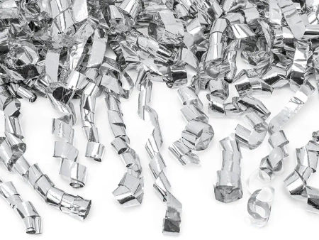 Tuba z serpentynami pneumatyczna srebrna 40 cm