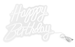 Napis LEDowy NEON - Happy Birthday biały na plexi