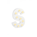 Świecąca Litera LED "S" Light Letter, drewniana biała 17x12 cm
