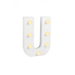 Świecąca Litera LED "U" Light Letter, drewniana biała 17x12 cm