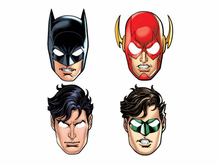 Maski papierowe Justice League 8 szt.