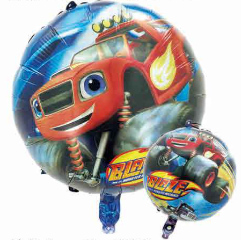 BLAZE auta balon foliowy okrągły 18 cali / 45 cm
