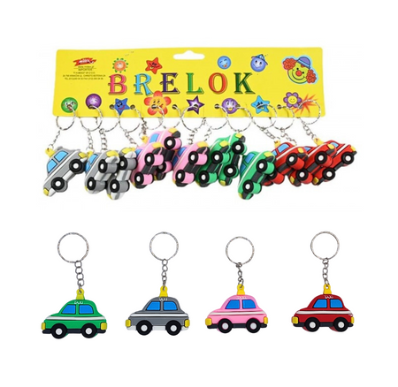 Brelok silikonowy autko samochód mix kolorów