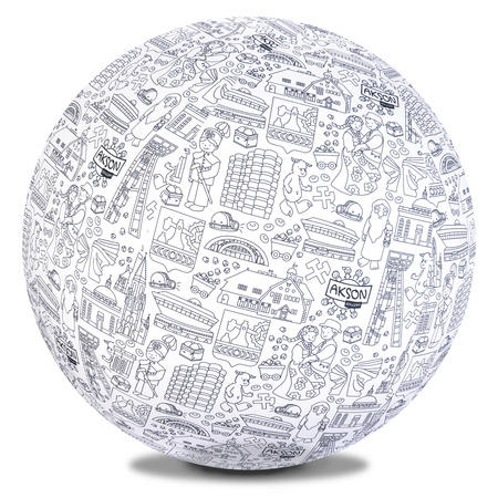 Piłka Balonowa do kolorowania XXL Akson seria miasta: KATOWICE