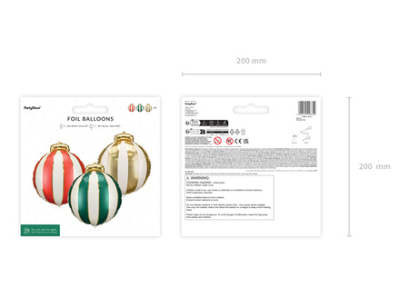 Balony foliowe Bombki, 42x46cm zestaw 3 szt.