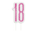 Świeczka urodzinowa na tort liczba "18" różowa