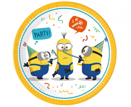 Talerzyki papierowe Minionki 2 The Rise of Grue 23 cm 8 szt.