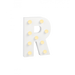 Świecąca Litera LED "R" Light Letter, drewniana biała 17x12 cm