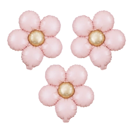 Balon foliowy Kwiat różowy matowy do girland 45 cm 3 szt.