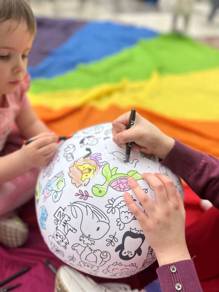 Piłka Balonowa do kolorowania ZWIERZĄTKA 30 cm - OUTLET - sam pokrowiec z plamką