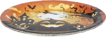 Talerzyki papierowe Dynia pomarańczowe HALLOWEEN 23 cm 6 szt.